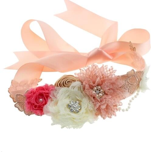 Fashion Baby Girls Chiffon Flower Sash Maternity Pregnancy Belly Belt Women Cute Dress Decoration Children Photography Props