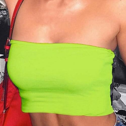 Womens Vest America New Solid Color Lady Vests 2020 New Fashion Sexy Mature Vest Short without Sling Wrapped Chest Europe