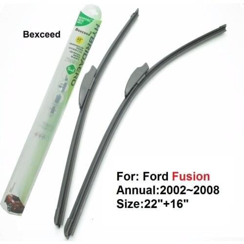 Flat Wiper Blade for Ford Fusion 22"+16" High Quality Bexceed of Car Windshield Windscreen 2002 2003 2004 2005 2006 2007 2008