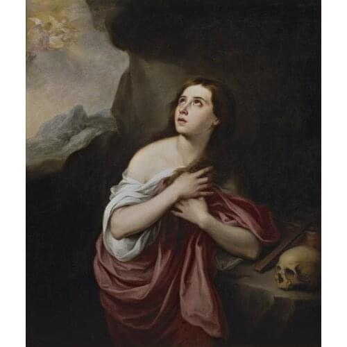 TOP Religious art -Murillo, Bartolome Esteban (Copy) - Magdalena penitente The Virgin Mary, oil painting # 28"