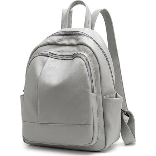 Vintage Leather Backpack Women Large Capacity Travel Backpack Bookbag Fashion Rivets School Bags for Girls Shoulder Bags C1667