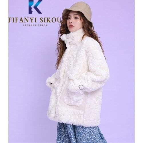 Winter Fur Coat Loose Women Fashion High Quality Faux Lamb Wool Fur Jacket Thick Warm Overcoat Female Lapel Casual Plush Coat