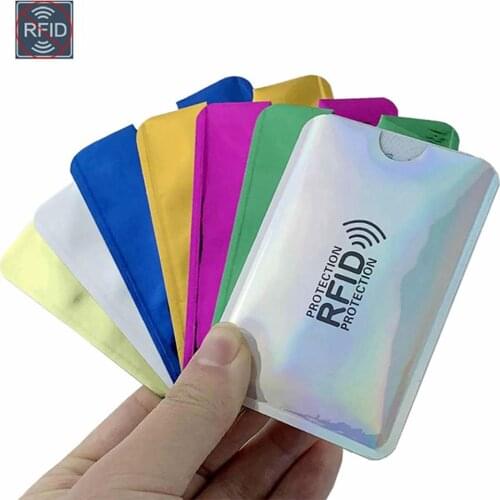 1/5PC Anti New Wallet Blocking Reader Lock Bank Card Holder Id Bank Card Case Protection Metal Credit NFC Holder
