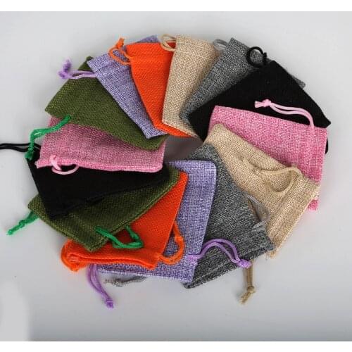 10 pieces/lot)Linen Cotton Drawstring Bag Jewelry Bag Decorative bags Christmas/Wedding Gift Pouch Product Packaging Bags