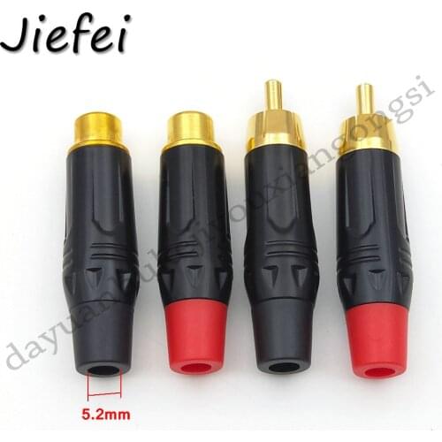 100pcs COPPER 24K Gold plated RCA plug /RCA socket Audio soldering adapter connector