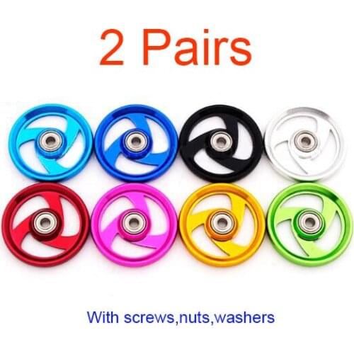 2 Pairs 19mm Aluminum Rollers 95326 Low Friction Smooth Guide Roller For Tamiya Mini 4WD Car Model