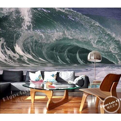 Custom 3D large murals,the waves roaring waves, living room sofa TV wall bedroom background wall paper