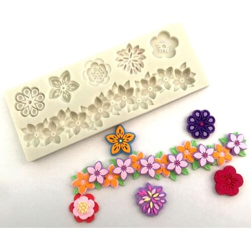 3D Flower Silicone Cake Mold Rose Daisy Fondant Mold Cupcake Jelly Candy Chocolate Decoration Baking Tool Moulds