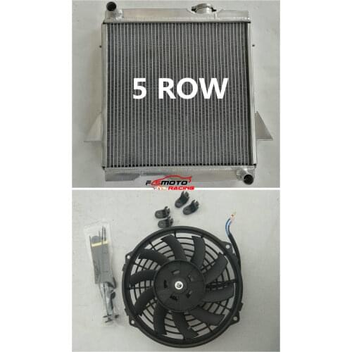 5 Row Full Aluminum Radiator + Fan For Triumph TR6 roadster 2.5L 1969-1974 / Triumph TR250 1967-1968 67 68 69 70 71 72 73 74