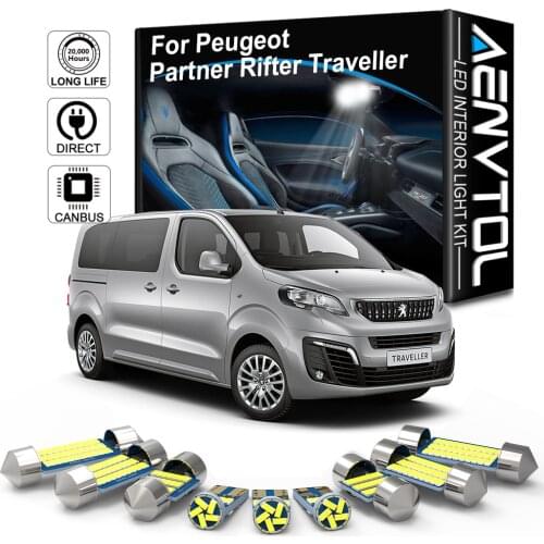 AENVTOL Canbus For Peugeot 806 807 3008 Rifter 2021 Traveller Partner 2004 2007 2016 2020 Car LED Interior Light Accessories Kit