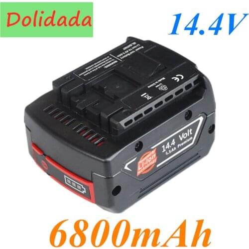 14.4V 6800mah Rechargeable Li-ion Battery Cell Pack for BOSCH Cordless Electric Drill Screwdriver BAT607 BAT607G BAT614