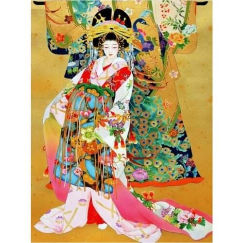 Geisha diamond painting japanese woman rhinestone embroidery beauty mosaic sticker decor diamond tapestry posters wall papers