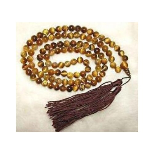 6mm Unisex 108 Natural Tiger Eye Gem Buddha Prayer Beads Mala Bracelets Buddhist Rosary Necklace Bracelet Jewelry