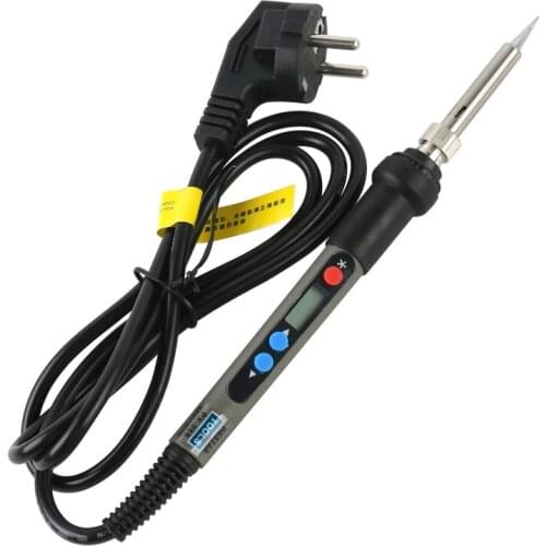 Backlight LCD Digital Adjustable Lead-free Electric Soldering Iron ESD Mini Soldering Station 220V 90W EU Plug