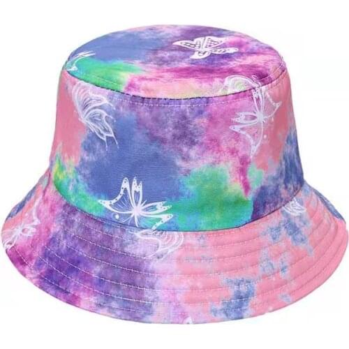Double-sided Mens And Womens Cotton Print Butterfly Bucket Hats Ladies Summer Sunscreen Panama Sun Hats Outdoor Fisherman Hats