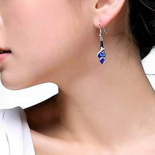 Exquisite Green Fashion Cut Teardrop Crystal Earrings CZ Earring Women Wedding Earrings Gift Jewelry Accessories Bijoux