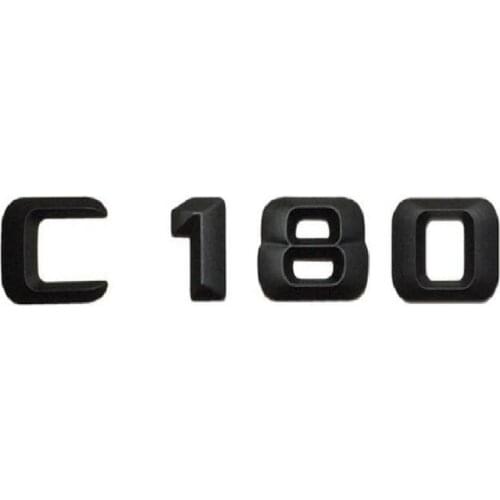 Matt Black " C 180 " Car Trunk Rear Letters Words Number Badge Emblem Decal Sticker for Mercedes Benz C Class C180
