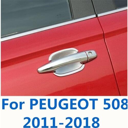 Car shape outside door handle cover door bowl frame trim sticker accessories door bowl For PEUGEOT 508 2011-2018