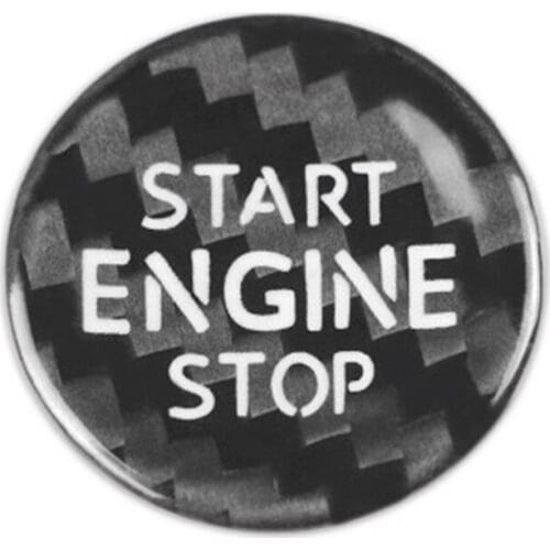 Carbon Fiber Sticker Interior Trim Car Engine Start Button Ignition Device Cover for Touareg 2012-2016