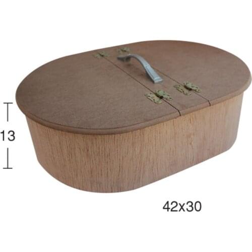 KU364 Oval Contra Sewing Box, Wood Painting Mdf Box