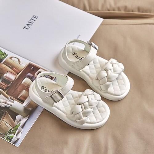Braid Sports Sandals Elegant Little Girls Shoes 2021 Children Shoes Summer Casual Kids Beach Shoes 3 4 5 6 7 8 9 10 11 12 Years