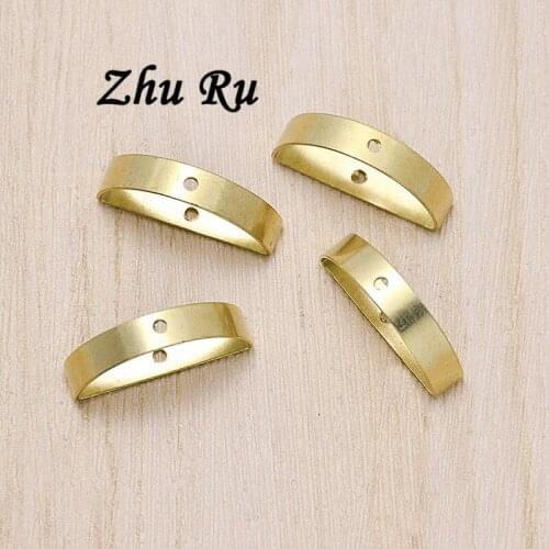 10pcs/lot zhu ru copper 20*10mm Hollow semicircular ring D shape Charms Pendant Jewelry Findings DIY Necklace Earrings Making
