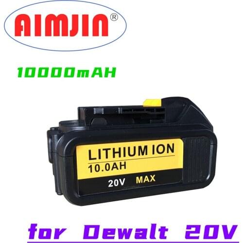 Latest Upgrade DCB206 20V 6000/8000/10000/18000mAh Power Tool Battery for Dewalt DCB206 DCB206 DCB205 DCB204-2 20V Battery