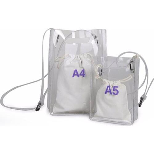 Lady 2 in 1 Pvc Transparent Jelly Pack Shoulder-slung Mini Girl Crossbody New