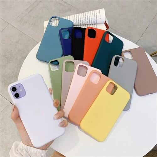 Candy Color Silicone Phone Case For iphone 12 11 Pro Max 12 Mini Case For iphone 13 Pro max 13 mini Matte Soft Tpu Back Cover