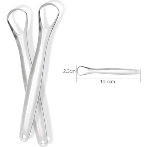 Tongue Scraper Cleaner Stainless Steel Fresh Breath Cleaning Coated Tongue Oral Hygiene Care Tools limpia lenguas Reusable
