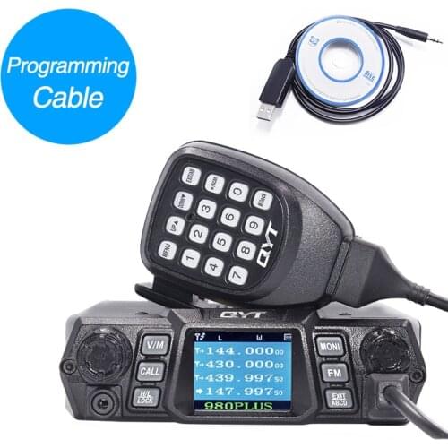 QYT KT-980Plus 75W Super Powerful Dual Band VHF 136-174MHz UHF 400-480MHz Quad Display Car Mobile Radio Amateur Walie Talkie