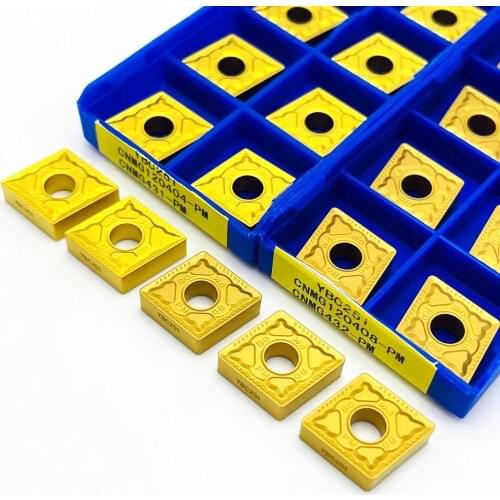 10PCS CNC Turning Tools CNMG120404 PM YBC251 CNMG120408 PM YBC251 Carbide Inserts External Turning Tools Pin milling tool