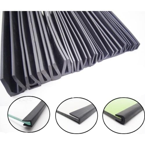1M U-shaped rubber Sealing strip edge Shield Encloser Bound for Glass Metal Wood Panel Board Sheet door cabinet bumper protector