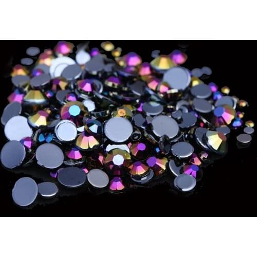 Smart Color Acrylic Rhinestones Black AB Color Shoes Clothing Decorations Sparkling Nail Art Decorations Small Pack