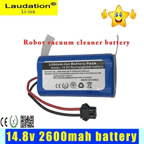 High Quality Lithium-Ion Battery 14.8V 2600mAh Vacuum Cleaner Battery Pack to Replace ILIFE A4 A4s V7 A6 V7s Plus Robot sweeper