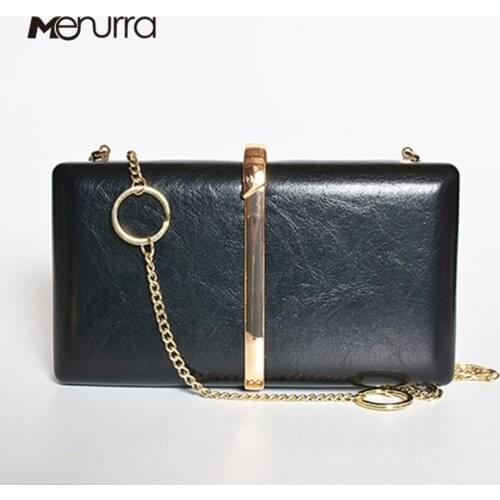 Women Evening Clutch Bags Ladies Box Metal Clutch Purse Hoop Chain Handbag Wedding Cocktail Party Handbags Shoulder Bag