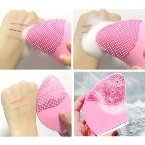 1PC USB Rechargeable Silicone Facial Cleansing Brush Electric Ultrasonic Pore Cleanser Machine Face Massage Beauty Instrument