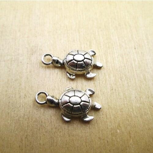 20pcs--12x24mmTurtle Charms Sea Tortoise pendants/charms DIY necklace/ bracelets charms antique silver tone