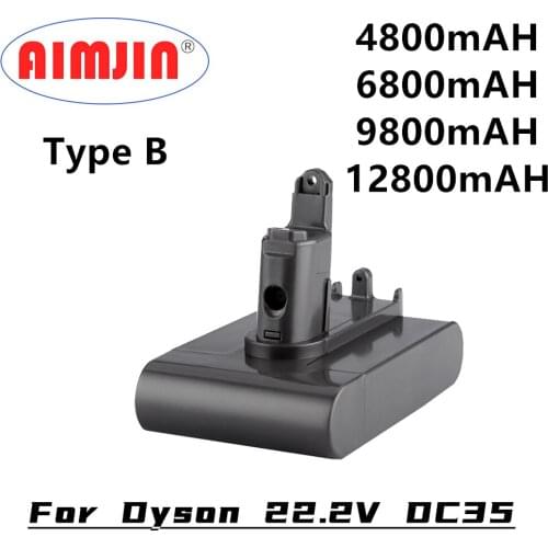 22.2V 4.8/6.8/9.8/12.8Ah (Type B) Li-ion Vacuum Battery for Dyson DC35, DC45 DC31, DC34, DC44, DC31 Animal, DC35 Animal