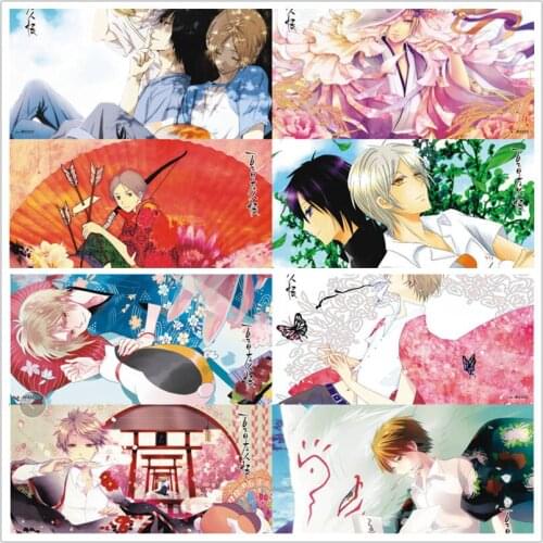 Anime Natsume Yuujinchou poster Takashi Madara Reiko figure 8 pcs/set sticker for wall gift