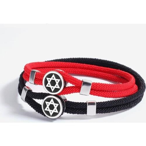 S925 sterling silver six-pointed star bracelet for men and women, new red rope couple bracelet, female personality jewelry