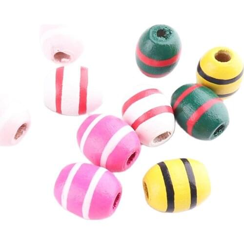 12mm Colorful spacer ball wooden bead Stripe charm for Jewelry Making Wood Spacer Beads Gift Christmas decoration Necklace DIY