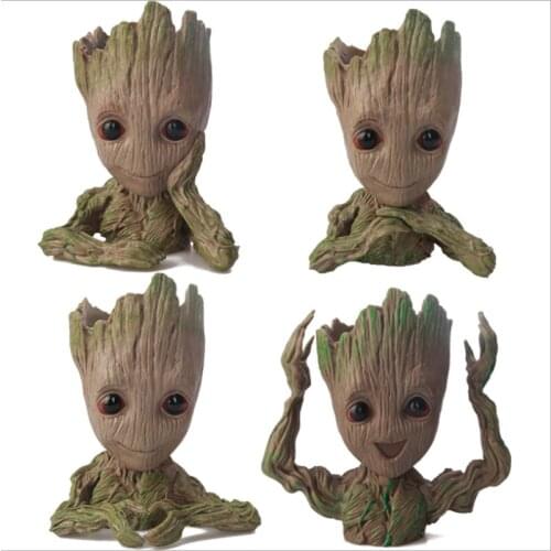 Baby Groot Flowerpot Flower Pot Planter Action Figures Guardians of The Galaxy Toy Tree Man Cute Model Toy Pen Pot