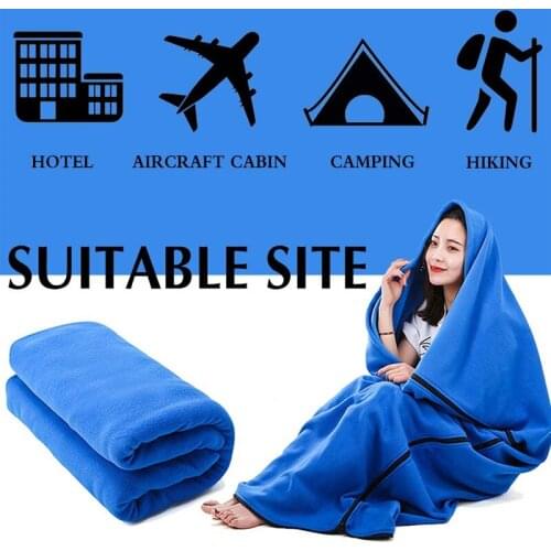 Fleece Sleeping Bag Liner Travel Sheet Camping Sleep Sack Backpacking Blanket for Traveling, Camping, Hiking, Outdoor Activities