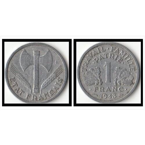 French 1 Franc (axe Pattern) Coins Europe New Original Coin Commemorative Edition 100% Real Rare Eu Random Year