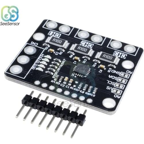 I2C SMBUS INA3221 Triple-Channel Shunt Current Power Supply Voltage Monitor Sensor Board Module With Pins Current
