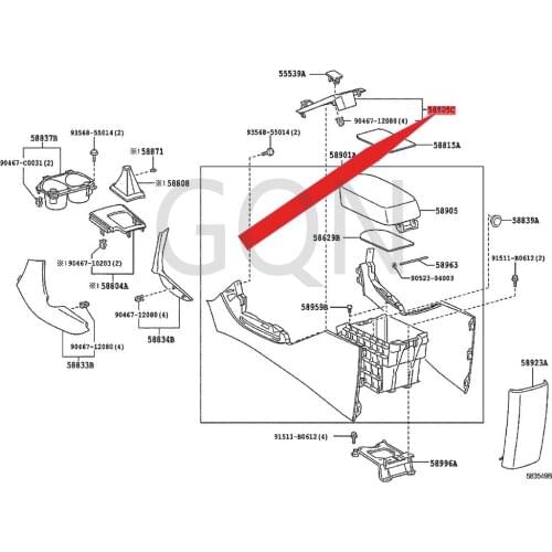 Rear armrest box upper panel sub-assembly 2009-Toy ota RA V4 shift guard upper panel trim panel armrest box protection