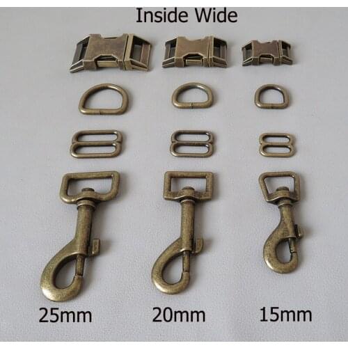 10Sets/Lot Metal D Ring Release Buckle Belt Loop Hook Hardware For Bag Pet Dog Collar Paracord Carabiner Hooks Clasp Accessory