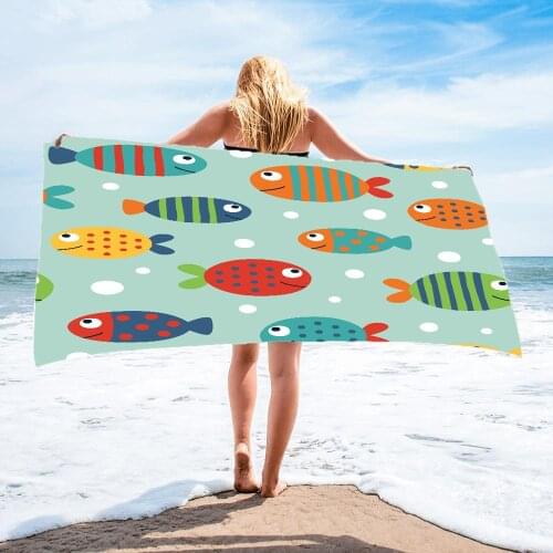 Cute Sand Free Quick Dry Beach Towel Microfiber Bath Summer Cushion Swimming Personalized Pattern Sport Fitness Yoga Bath Towel