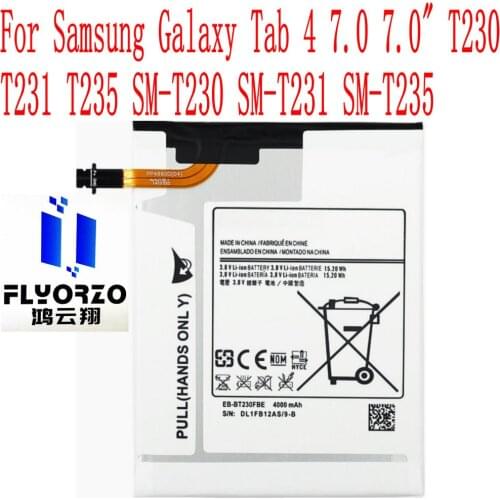 New High Quality 4000mAh EB-BT230FBE Battery For Samsung Galaxy Tab 4 7.0 7.0" T230 T231 T235 SM-T230 SM-T231 SM-T235 tablet